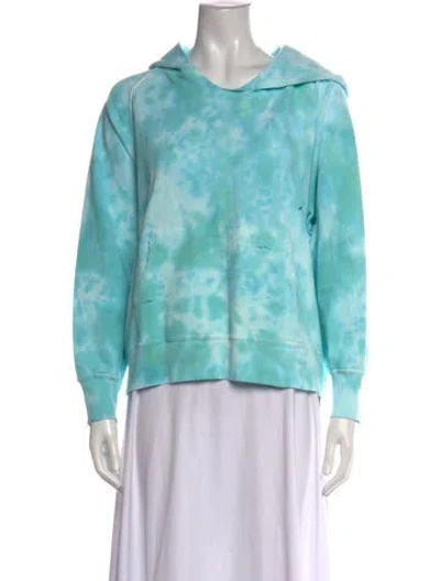 Pre-owned Loveshackfancy Tie-dye Print Crew Neck Hoodie W/ Tags In Blue