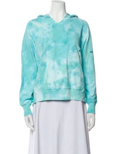 Pre-owned Loveshackfancy Tie-dye Print Crew Neck Sweatshirt In Blue