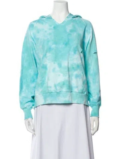 Pre-owned Loveshackfancy Tie-dye Print Crew Neck Sweatshirt In Blue