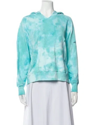 Pre-owned Loveshackfancy Tie-dye Print Crew Neck Sweatshirt In Blue