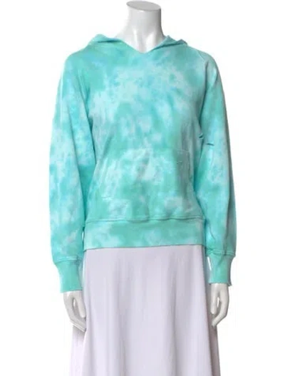 Pre-owned Loveshackfancy Tie-dye Print Crew Neck Sweatshirt In Blue