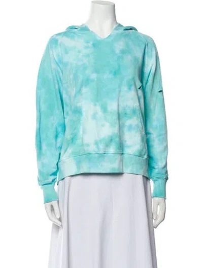 Pre-owned Loveshackfancy Tie-dye Print Crew Neck Sweatshirt In Blue