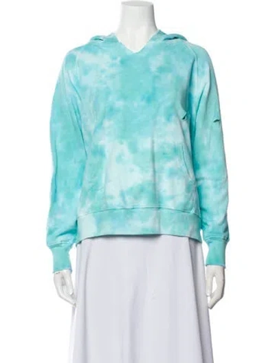 Pre-owned Loveshackfancy Tie-dye Print Crew Neck Sweatshirt In Blue