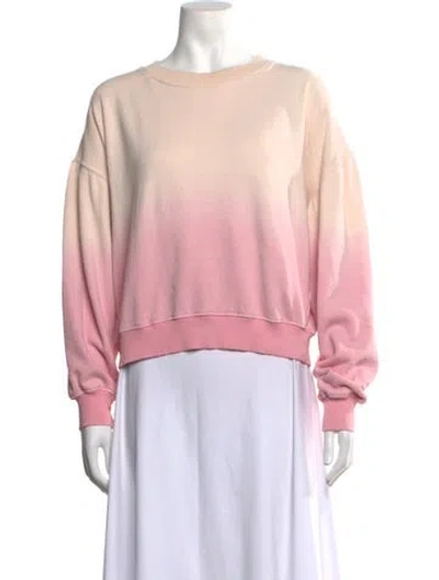 Pre-owned Loveshackfancy Tie-dye Print Crew Neck Sweatshirt In Pink