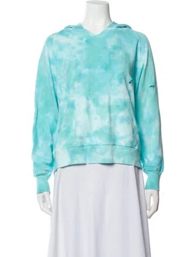 Pre-owned Loveshackfancy Tie-dye Print Crew Neck Sweatshirt W/ Tags In Blue