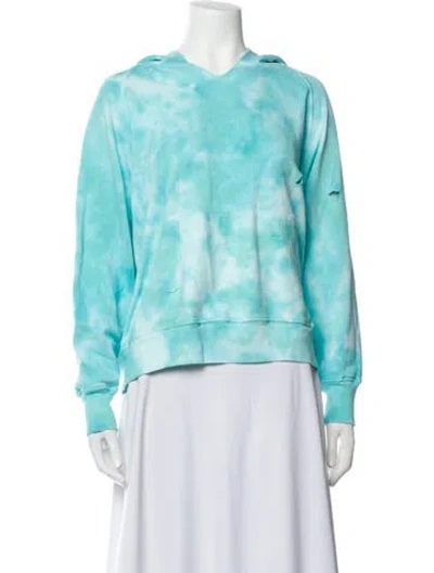 Pre-owned Loveshackfancy Tie-dye Print Crew Neck Sweatshirt W/ Tags In Blue