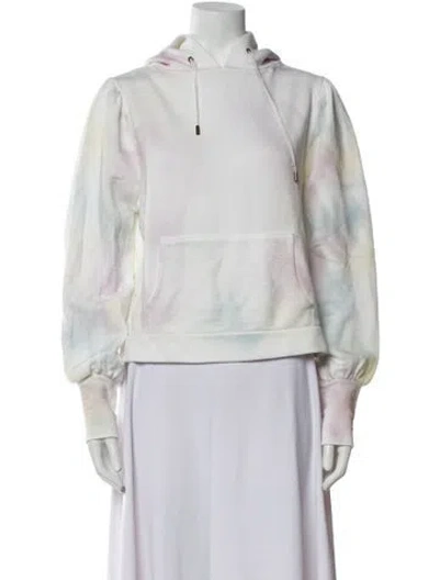 Pre-owned Loveshackfancy Tie-dye Print Crew Neck Sweatshirt In White