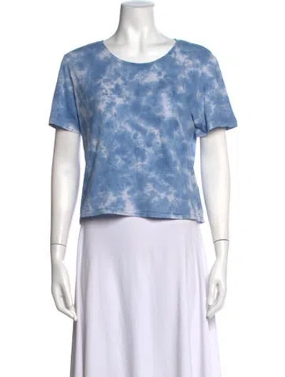 Pre-owned Loveshackfancy Tie-dye Print Crew Neck T-shirt In Blue