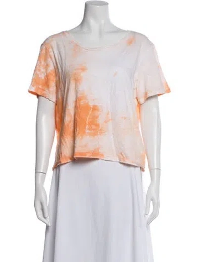 Pre-owned Loveshackfancy Tie-dye Print Crew Neck T-shirt In Neutrals