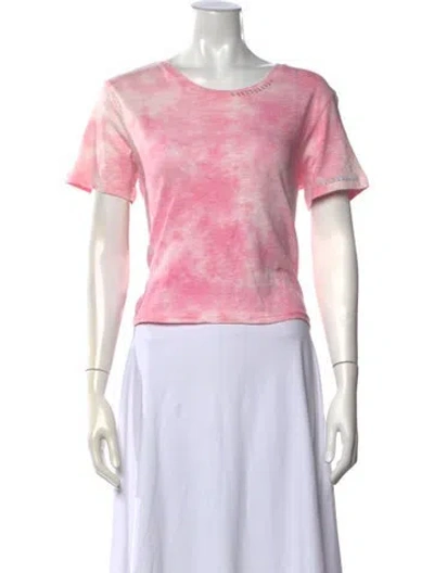 Pre-owned Loveshackfancy Tie-dye Print Crew Neck T-shirt W/ Tags In Pink