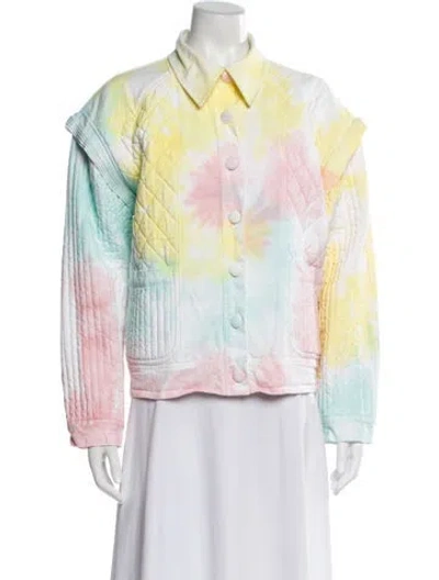 Pre-owned Loveshackfancy Tie-dye Print Denim Jacket In Multi