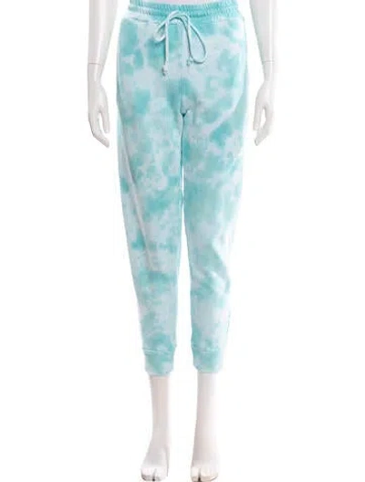 Pre-owned Loveshackfancy Tie-dye Print Distressed Accents Sweatpants In Blue