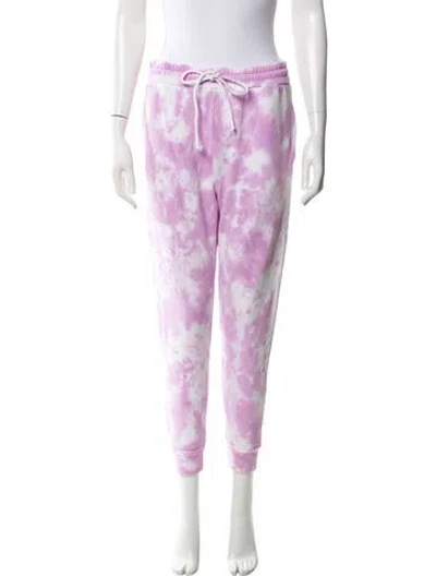 Pre-owned Loveshackfancy Tie-dye Print Distressed Accents Sweatpants In Purple
