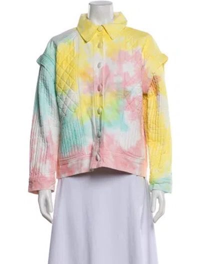 Pre-owned Loveshackfancy Tie-dye Print Jacket In Pink