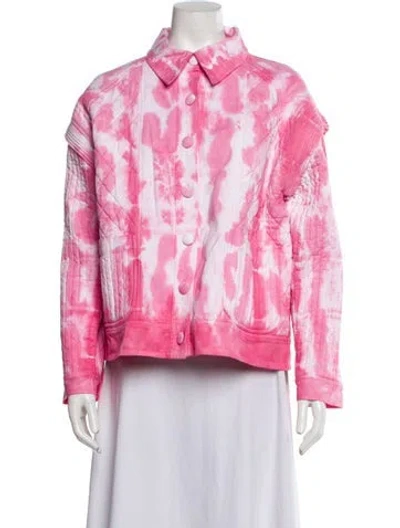 Pre-owned Loveshackfancy Tie-dye Print Jacket In Pink
