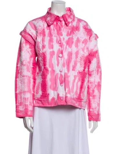 Pre-owned Loveshackfancy Tie-dye Print Jacket In Pink