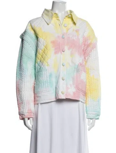 Pre-owned Loveshackfancy Tie-dye Print Jacket In Pink