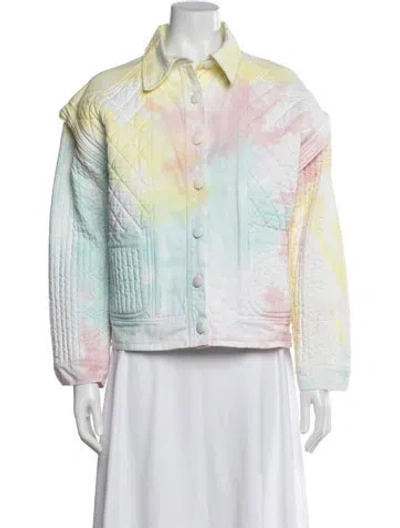 Pre-owned Loveshackfancy Tie-dye Print Jacket In Yellow