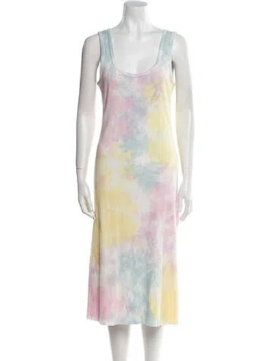 Pre-owned Loveshackfancy Tie-dye Print Midi Length Dress In Multi