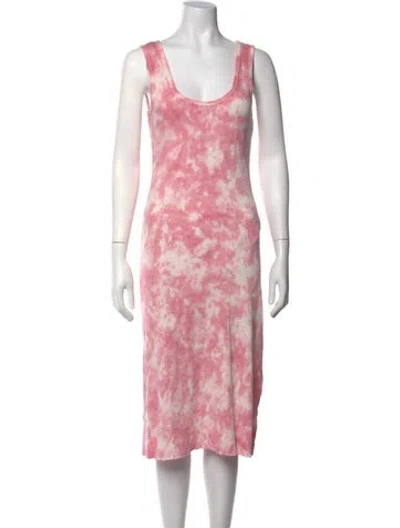Pre-owned Loveshackfancy Tie-dye Print Midi Length Dress In Pink