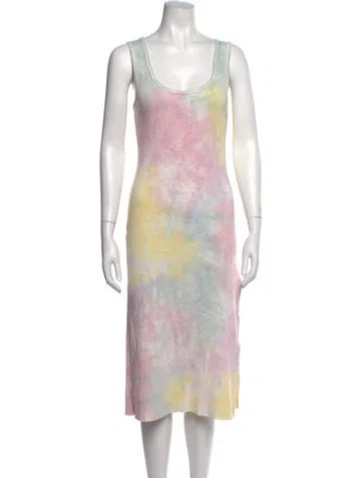 Pre-owned Loveshackfancy Tie-dye Print Midi Length Dress In Pink