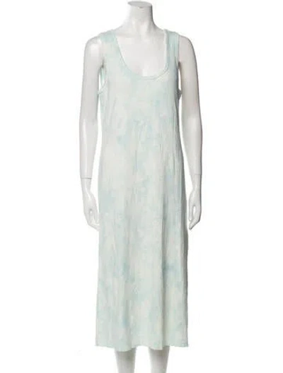 Pre-owned Loveshackfancy Tie-dye Print Midi Length Dress W/ Tags In Blue