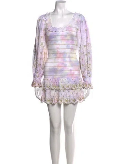 Pre-owned Loveshackfancy Tie-dye Print Mini Dress