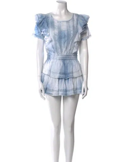 Pre-owned Loveshackfancy Tie-dye Print Mini Dress In Blue