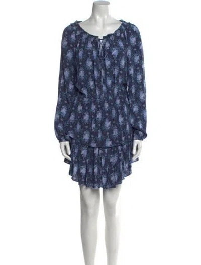 Pre-owned Loveshackfancy Tie-dye Print Mini Dress In Blue