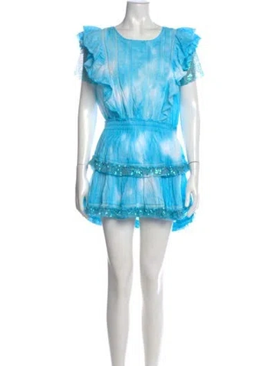 Pre-owned Loveshackfancy Tie-dye Print Mini Dress In Blue
