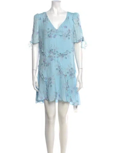 Pre-owned Loveshackfancy Tie-dye Print Mini Dress In Blue