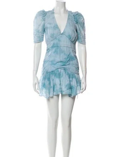 Pre-owned Loveshackfancy Tie-dye Print Mini Dress In Blue