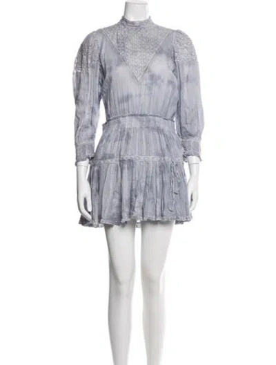 Pre-owned Loveshackfancy Tie-dye Print Mini Dress In Blue