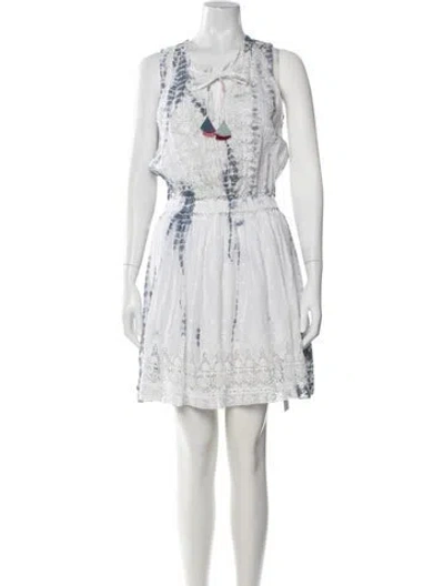 Pre-owned Loveshackfancy Tie-dye Print Mini Dress In Blue
