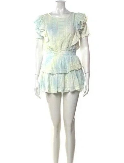 Pre-owned Loveshackfancy Tie-dye Print Mini Dress In Blue