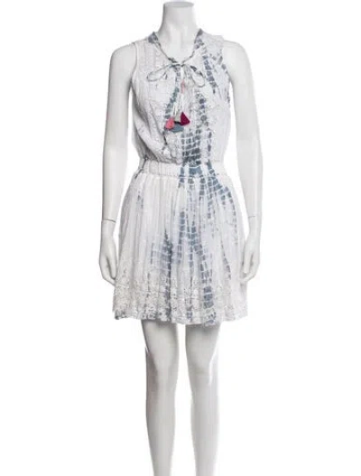 Pre-owned Loveshackfancy Tie-dye Print Mini Dress In Blue