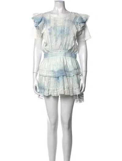 Pre-owned Loveshackfancy Tie-dye Print Mini Dress In Blue
