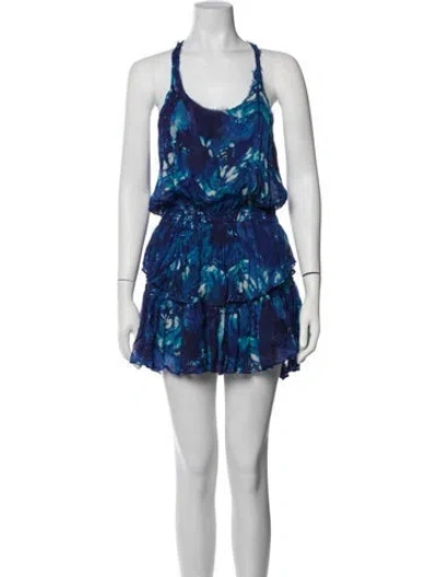 Pre-owned Loveshackfancy Tie-dye Print Mini Dress In Blue