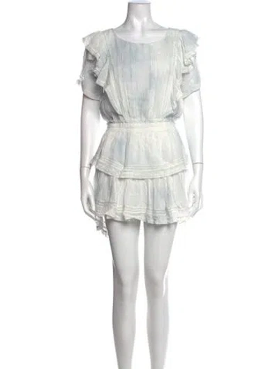 Pre-owned Loveshackfancy Tie-dye Print Mini Dress In Blue