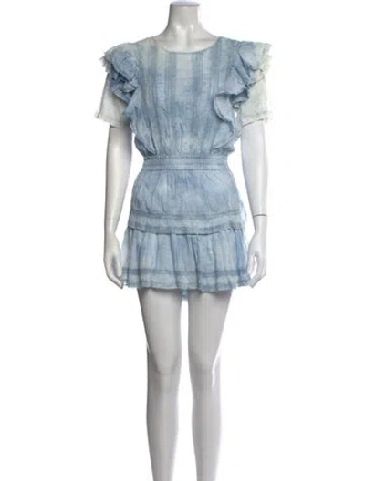 Pre-owned Loveshackfancy Tie-dye Print Mini Dress In Blue