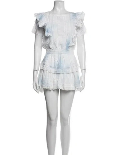 Pre-owned Loveshackfancy Tie-dye Print Mini Dress In Blue/white