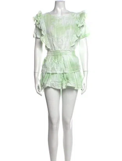 Pre-owned Loveshackfancy Tie-dye Print Mini Dress In Green