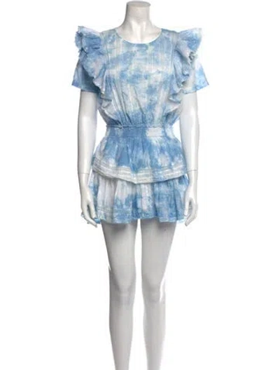 Pre-owned Loveshackfancy Tie-dye Print Mini Dress In Multi