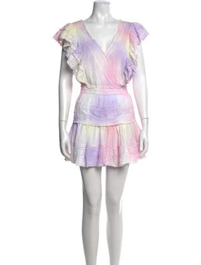 Pre-owned Loveshackfancy Tie-dye Print Mini Dress In Multi