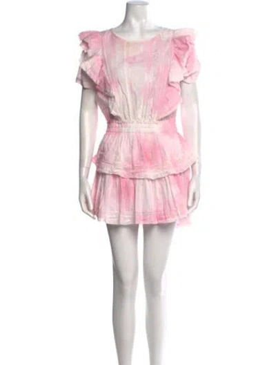 Pre-owned Loveshackfancy Tie-dye Print Mini Dress In Multi