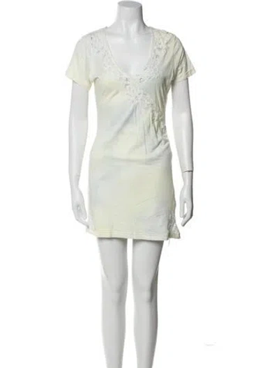 Pre-owned Loveshackfancy Tie-dye Print Mini Dress In Neutral