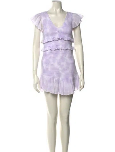 Pre-owned Loveshackfancy Tie-dye Print Mini Dress In Neutral