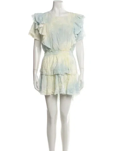 Pre-owned Loveshackfancy Tie-dye Print Mini Dress In Neutral