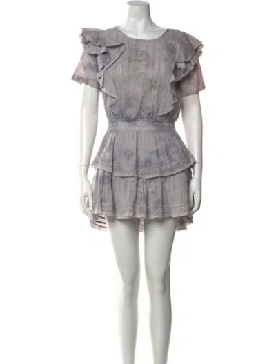 Pre-owned Loveshackfancy Tie-dye Print Mini Dress In Neutrals