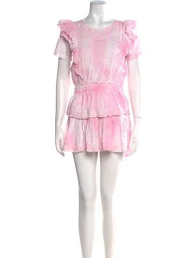 Pre-owned Loveshackfancy Tie-dye Print Mini Dress In Pink